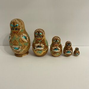 Ceprueb Nocag Vtg 1995 Wooden Russian Nesting Dolls ( Read)